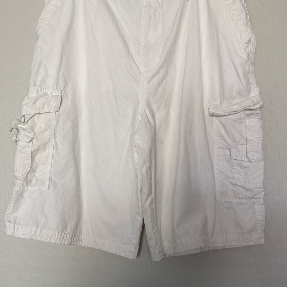 Beverly Hills Polo Club White Cargo Shorts Relaxed Fit